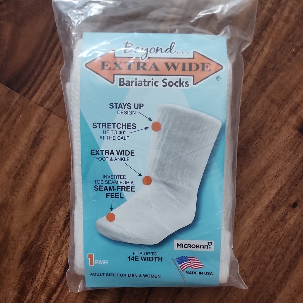 Extra Wide Bariatric Socks - White